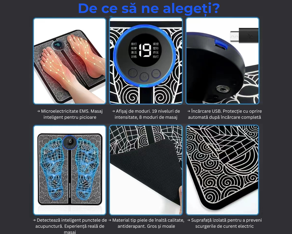 Aparat de masaj terapeutic cu EMS