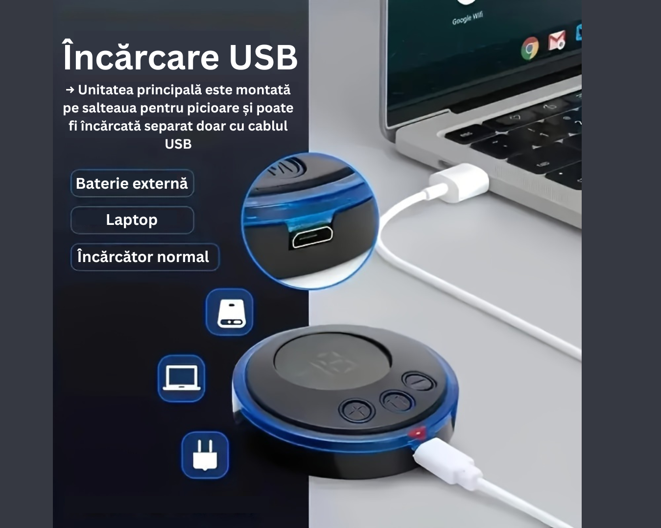 Aparat de masaj terapeutic cu EMS